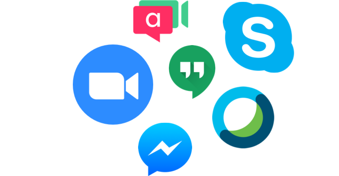 Zoom, Hangout, Messenger, Skype, Apperin, Cisco Logos